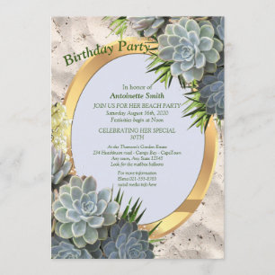Invitation Des teintes succulentes de blues pâles Anniversair