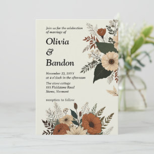 Invitation Des touches florales élégantes et une palette de c