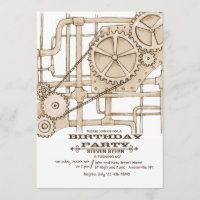 Invitation des tuyaux et des engrenages