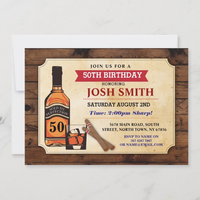 Invitation des Whisky Cigars de l'anniversaire de  (Devant)