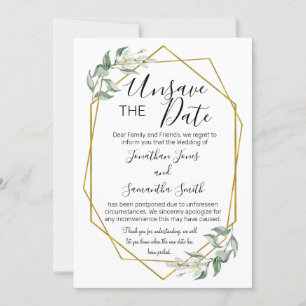 Invitation Désenregistrer les dates mariage date changer vert