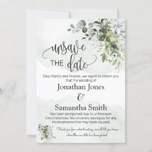 Invitation Désenregistrer les dates mariage date modifier euc