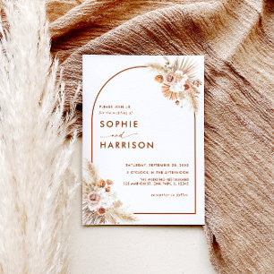 Invitation Desert Arch Boho Pampas Grass Terracotta Mariage