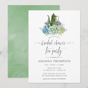 Invitation Desert Cactus Succulents Fête des mariées Tea Part