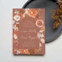 Désert de Terracotta moderne Floral Boho Arch Mari
