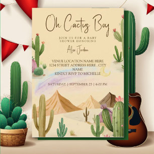 Invitation Désert Oh Cactus Boy Boho Arch Baby shower