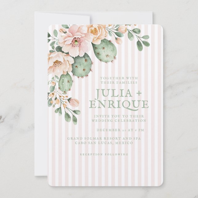 Invitation Desert Rose and Cactus Wedding (Devant)
