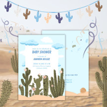 Désert sauvage avec Cactus Baby shower mignon