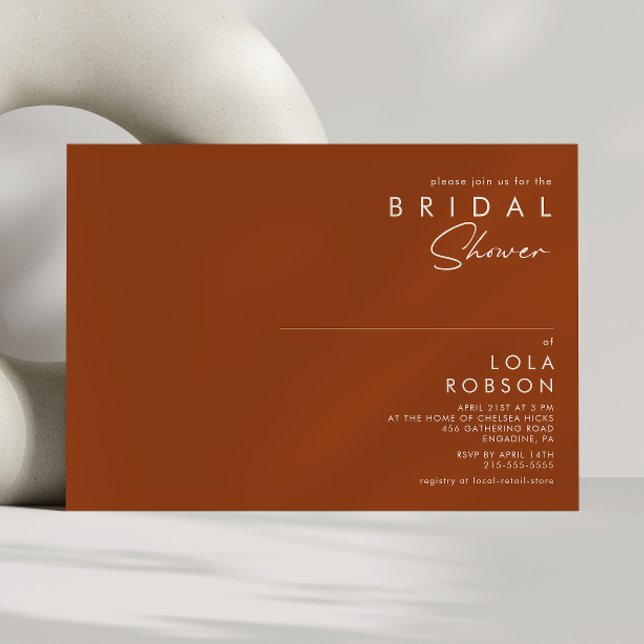 Invitation Désert simple | Fête des mariées en terre cuite (Créateur téléchargé)