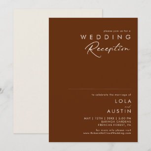 Invitation Désert simple Réception de mariage en cannelle f