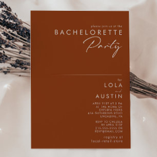 Invitation Désert simple Terracotta Bachelorette Party