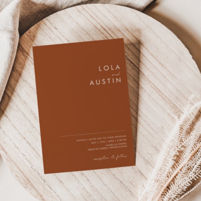 Invitation Désert simple | Terracotta tout en un Mariage (Créateur téléchargé)