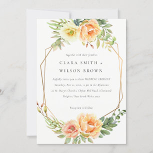 INVITATION DÉSERT VERT PEACH SUCCULENT CACTI FOLIAGE MARIAGE