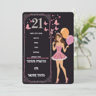 Invitation Design d'anniversaire avec options photo personnal