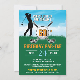Invitation Design d'anniversaire de golf élégant