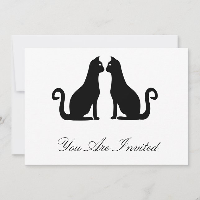 Invitation Design de chat noir (Devant)