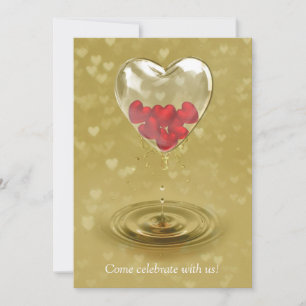 Invitation Design de coeur en verre romantique