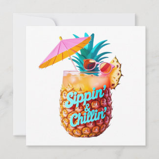 Invitation Design de soirée tropicale de Sippin et Chillin