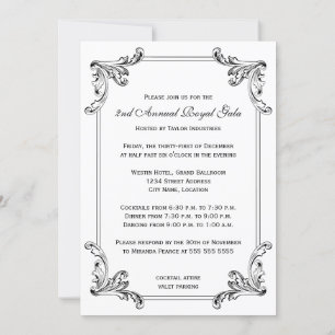 Invitation Design décoratif noir et blanc élégant