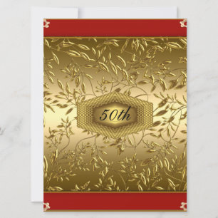Invitation Design d'or 50e anniversaire fête anniversaire