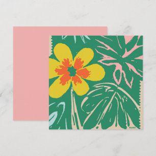 Invitation Design floral moderne du milieu du siècle rétro