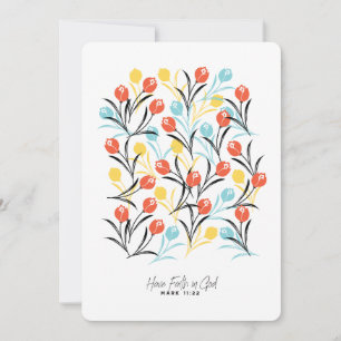 Invitation Design floral Motif de Tulipe en blanc