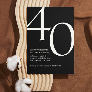 Invitation Design moderne 40e anniversaire simple élégant scr