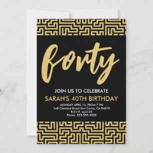 Invitation Design moderne 40e anniversaire simple élégant scr