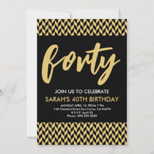 Invitation Design moderne 40e anniversaire simple élégant scr