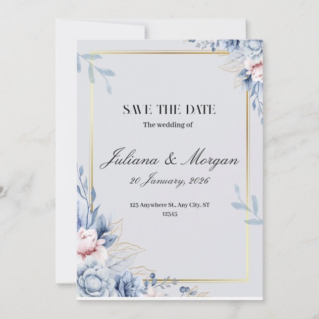 Invitation Design moderne et chic pour un mariage parfait (Devant)