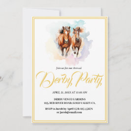 Invitation design moderne fantaisiste Horse Derby