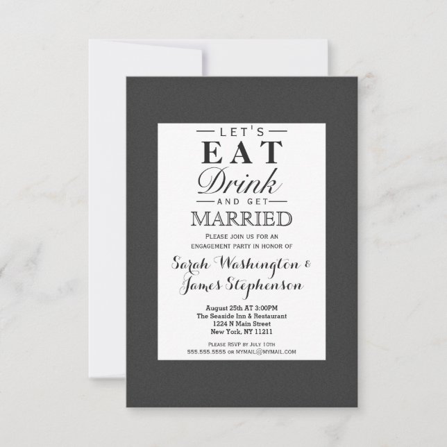 Invitation Design noir et blanc simple et élégant (Devant)