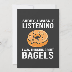 Invitation Désolé, je pensais aux bagels juifs Hanukkah