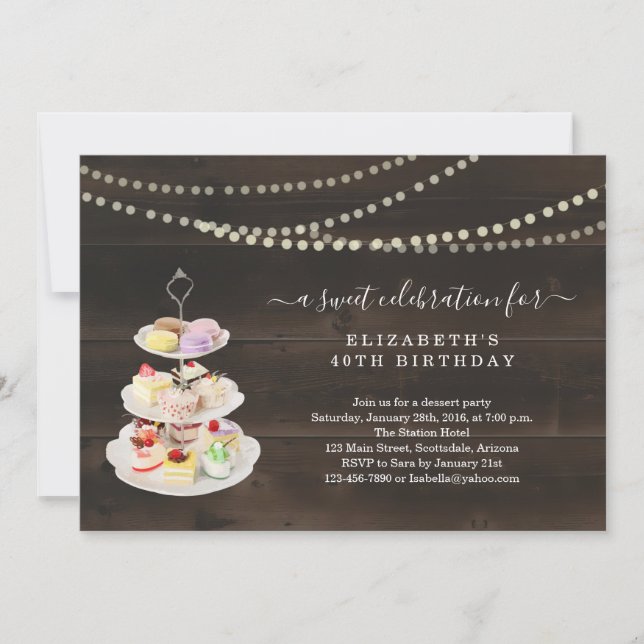 Invitation Dessert Party - Anniversaire, Retraite, Grande Ouv (Devant)