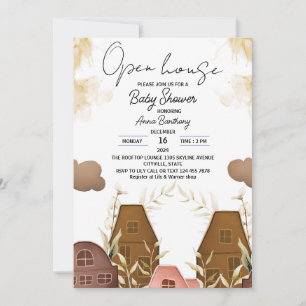 Invitation Dessin à main rustique Baby shower Open House