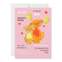 Dessin amusant Kitty Chats adorable fête d'anniver