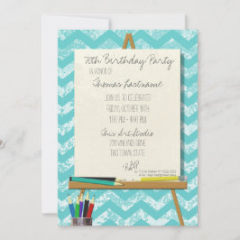 Invitation Dessin Art Easel fête d'anniversaire