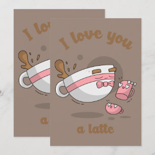 Invitation Dessin au Doodle Art Latte Café Mignon Art de Dess