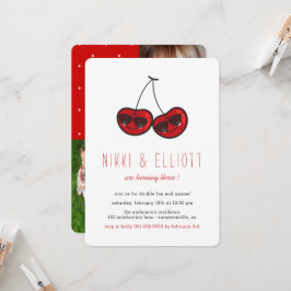 Invitation Dessin Cool Fête Cerises Twins Anniversaire Photo