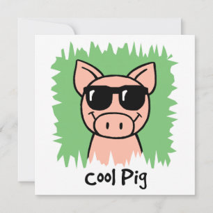 Invitation Dessin d'art Cool Cochon lunettes de soleil Garçon