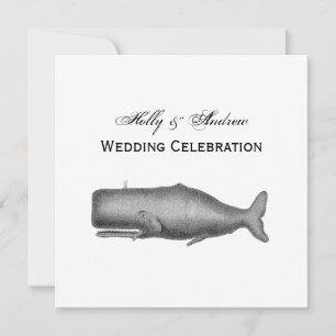 Invitation Dessin de baleine d'époque du 19ème siècle