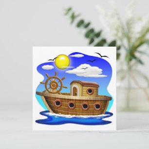 Invitation Dessin de bateau de pêche