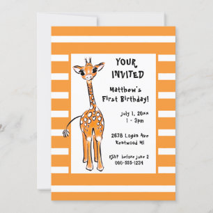 Invitation Dessin de la Giraffe mignonne