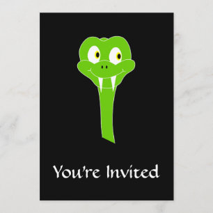 Invitation Dessin de serpent vert sur le noir