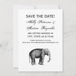 Invitation Dessin d'éléphant vintage