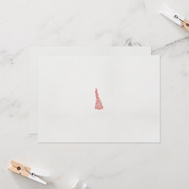 Invitation dessin d'un oiseau avec des fleurs dessus (Devant/Arrière en situation)