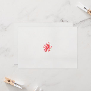 Invitation dessin d'une fleur rouge sur un arrière - plan bla