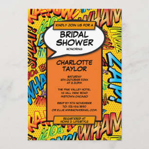 Invitation Dessin humoristique Fête de l'mariée moderne