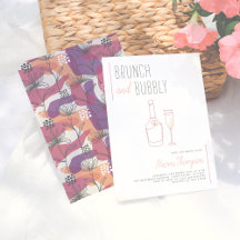 Dessin Ligne Moderne Champagne d'or Brunch & Bubbl