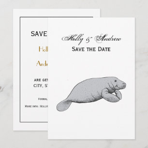Invitation Dessin Vintage de Lamantin